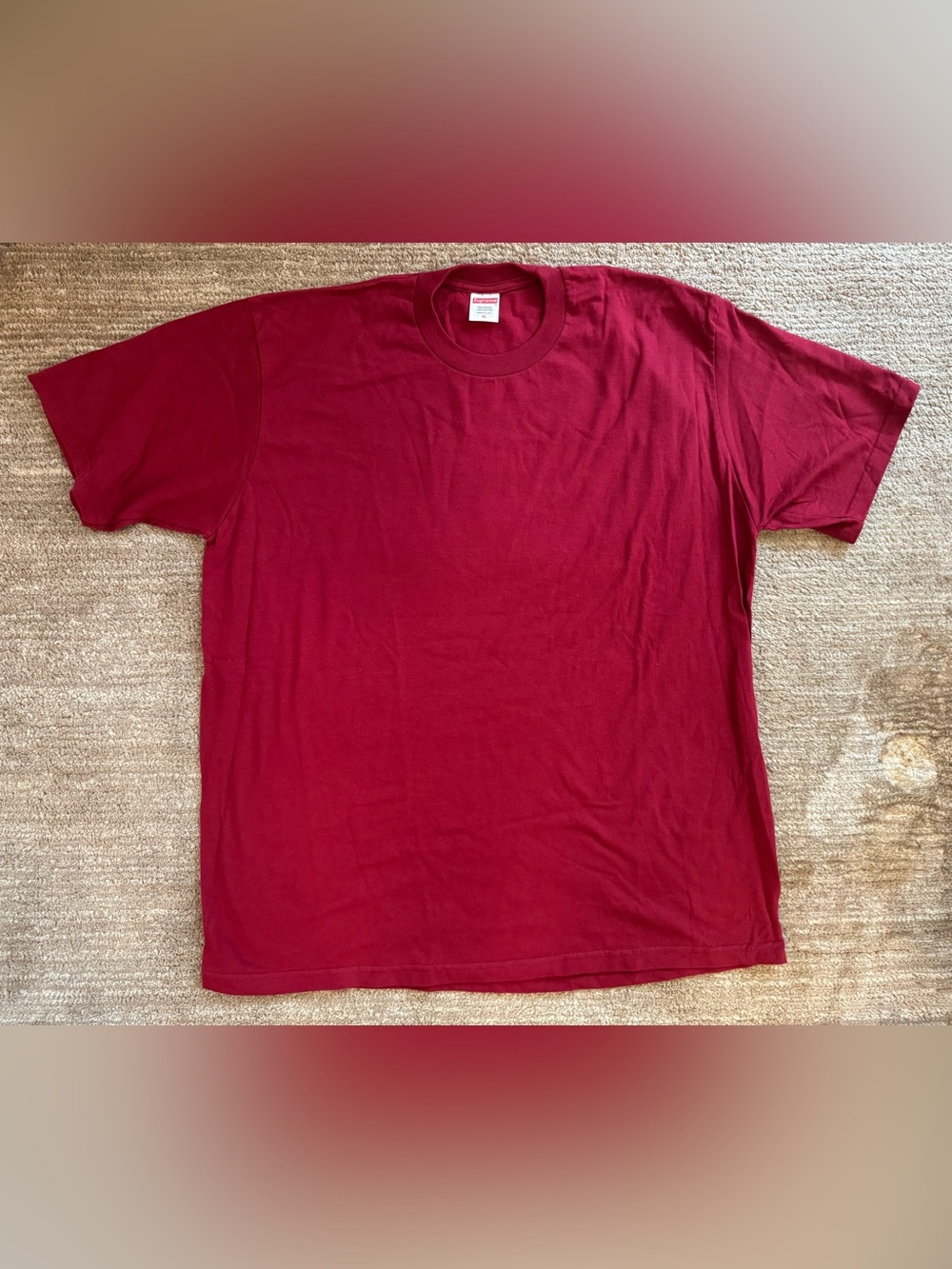 Supreme Short Sleeve Tee in Deep Red Men’s Size XL